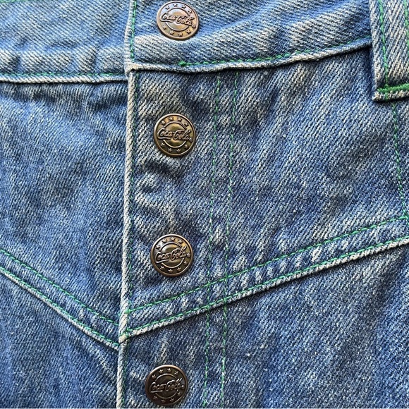 Coca-Cola Vintage 1986 Deadstock NWT Denim Jean Midi Skirt Button-Front 8 - Picture 4 of 15